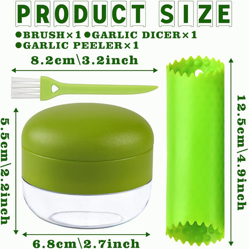 Deftomo Garlic Press Stainless Steel, Garlic Mincer Tool with Storage Container, Garlic Chopper with Peeler Skin