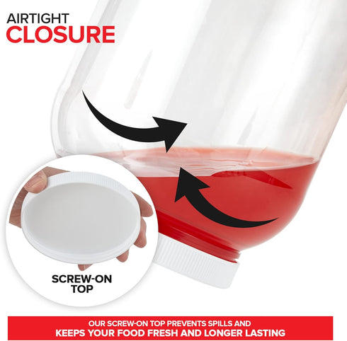 Stock Your Home 1 Gallon Clear Plastic Jars with Lids (2 Pack), 128 oz Wide Mouth Large Container for Candy, Cookies,