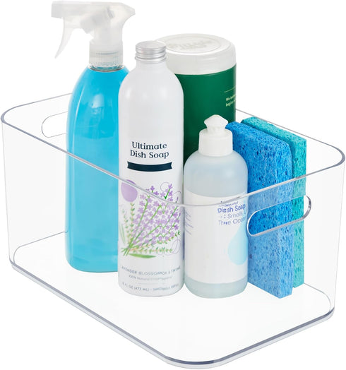 STORi Bliss Clear Plastic Storage Bin, 12” x 8” Pantry Organizers for Kitchen, Laundry, Office