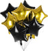 Pack of 20 Star Foil Mylar Helium Balloons, 18" Black Gold Big Balloons for Party Decorations