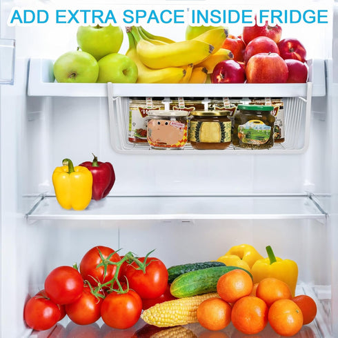 4 Pack Tebery White Under Shelf Wire Basket Hanging Storage Baskets, Small Add-on Storage Racks Slide-in Cabinet