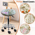Levoberg 4 Pack 13-20inch #5 Stool Cover Round Printed Bar Stool Seat Slipcover Stretch Rolling Stool Cover
