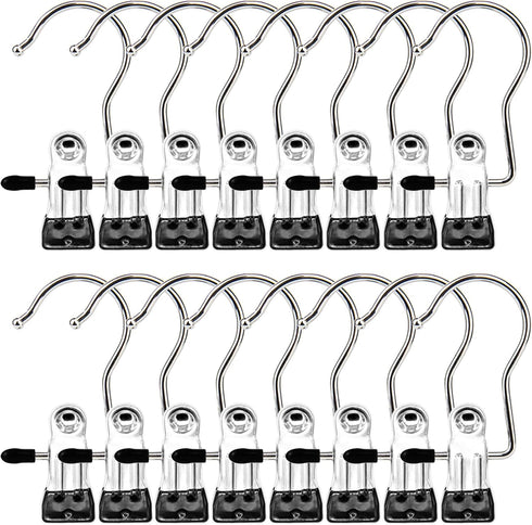 Boot Hangers Clips - 16 Pack Heavy Duty Laundry Hooks for Closet Organizer, Travel Pants Socks Handbags
