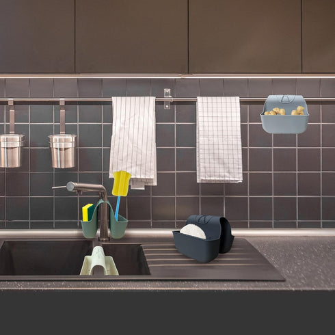 Sponge Holder for Kitchen Sink, Silicone Sink Saddle Caddy Organizer Rack, Sponges Holder Over Faucet, Hanging Kitchen