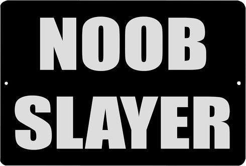 Rogue River Tactical Funny Video Games Metal Tin Sign for Man Cave Bar Bedroom, Noob Slayer