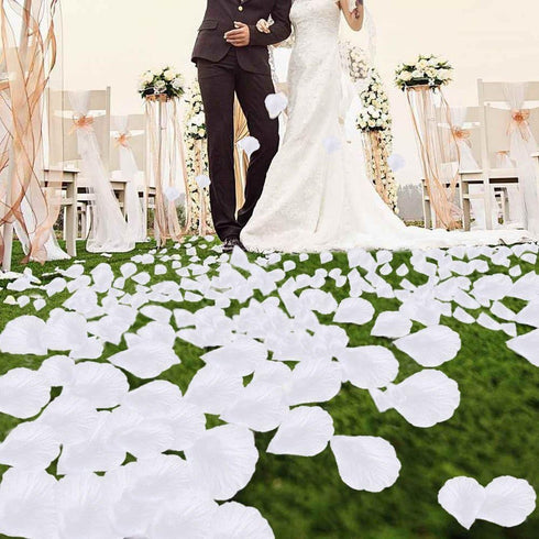 Artificial Silk Rose Petals for Romantic Night, Wedding, Party, Anniversary Flower Decorations (Light Blue & White,