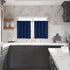 BGment Short Curtains 30 Inches Length, Rod Pocket Half Window Drapes for Kitchen, Navy Blue, 2 Panels