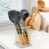 Square Kitchen Utensil Holder - Sturdy Metal Rack for Countertop Storage, Stylish Utensil Caddy with Drainage Hole