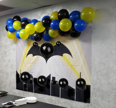 KADBANER Yellow Blue Black Balloons, 100 Pack, 12 Inch Latex