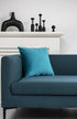 DEZENE Throw Pillow Cases 16x16 Turquoise: 2 Pack Soft Velvet Square Decorative Covers for Home Decor