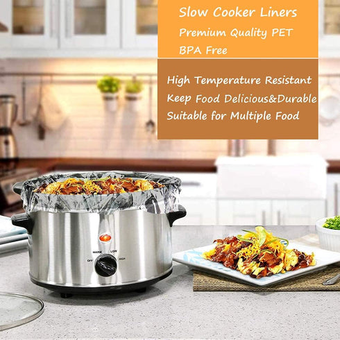 32 Bags Slow Cooker Liners, Disposable Multi Use Cooking Bags for 3QT to 8QT, BPA Free