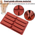 2 PCS Finger Biscuit Silicone Mould, 8 Cavities Non-stick Chocolate Bar Mold for Candy, Eclair, Muffin
