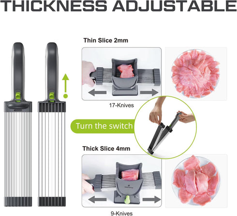 ONCE FOR ALL Meat Slicer Cleaver Kitchen Knife Set for Meat Slicing, Manual Fresh Meat Cutter for Home Cooking
