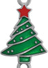 Ornament Hooks Set of 12 - Christmas Tree Shaped S-Hook & Lobster Claw, Enameled Trees with Red & Green Ornaments, 3.5"