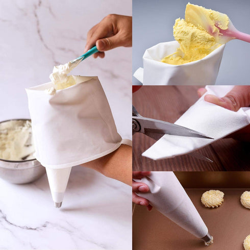 LoveBB 3 Pack Reusable Pastry Piping Bags, 14, 16, 18 Inch Canvas Cake Decorating Bags