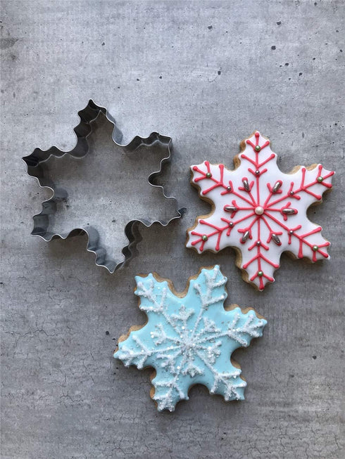 LILIAO Christmas Winter Snowflake Cookie Cutter Set - 2 Piece - 4 and 3.7 inches - Made of Stainless Steel