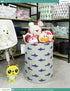 FANKANG Storage Basket, Nursery Hamper Canvas Laundry Basket, Large Foldable for Kids, Office, Clothes, Toys (Shark)