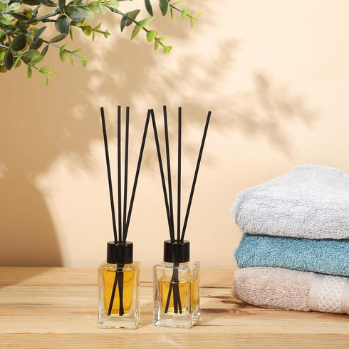 50 Set 50ml 1.7 oz Umigy Glass Diffuser Bottles Reed Diffuser Empty Jars Clear Fragrance Bottle with Black Caps