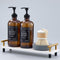 Soap Dispenser Set 16oz Refillable Amber Glass Bottles with Brush Holder, Dish
