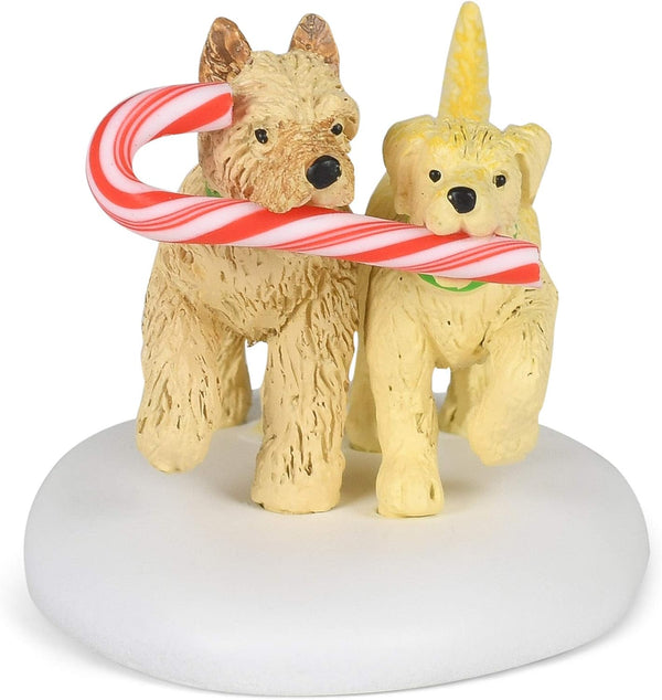 Department 56 Village Collection Accessories Peppermint Pups Figurine, 1.375 Inch, Multicolor