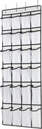 Over The Door Shoe Organizer: Hanging Shoe Rack with 24 Mesh Large Pockets for Men, Women, Kids