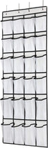 Over The Door Shoe Organizer: Hanging Shoe Rack with 24 Mesh Large Pockets for Men, Women, Kids