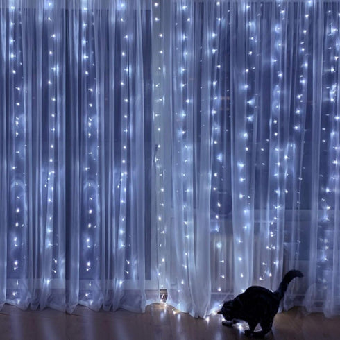 HOME LIGHTING Window Curtain String Lights, 300 LED Fairy Copper Light with Remote, USB Powered Waterproof for