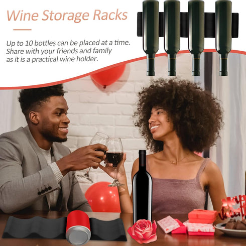 Luxshiny European Style Wine Racks | Countertop Wine Bottle Display Mat | Black Wine Holders Storage Organizer for
