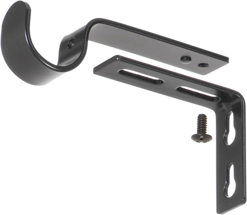 Ivilon Adjustable Brackets for Curtain Rods - Set of 2, Black, for 7/8 or 1 Inch Rods