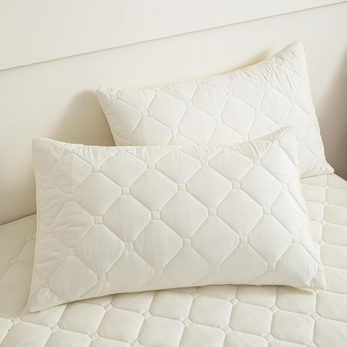 18 Topper+2pcs Waterproof Mattress Protector King, Deep Pocket King Mattress Pillow Cases - Leakproof, Oeko-TEX