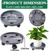 Tulpeed 5 Pack 10 Inch Rolling Plant Stand with Wheels Plant Caddy with Wheels Heavy Duty Plant Dolly Roller Base