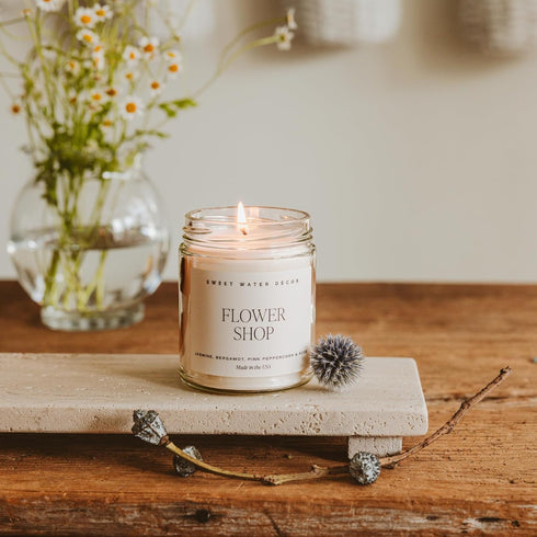 Sweet Water Decor Rose Candle, Jasmine Candle with Pink Peppercorn Scent, 100% Cotton Wick, 40 Hours Burn Time