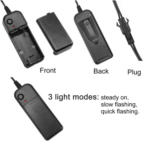 ABALDI Decoration(5m/16ft,Fluorescent EL Wire Neon Light Battery Powered High Brightness Electroluminescence