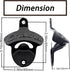 Wall Mounted Bottle Opener, Black Beer Cap Opener for Garage and Man Cave, Pack of 2