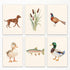 Yaasilinage Nursery Animal Canvas Wall Art, Mallard Duck Hunting Poster, Fish Fishing Wall