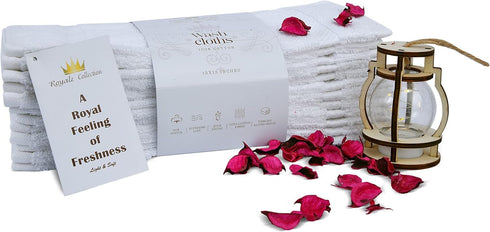 12 Pack 550 100% 13 13 Luxurious White Washcloths GSM Ring Spun Cotton - x Wash Cloths for Your Face and Body - Highly