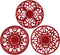 Extra Thick Silicone Trivet Mat, Set of 3 Hot Pads for Hot Dishes, Protect Your Table and Countertop, Merlot Red