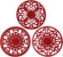 Extra Thick Silicone Trivet Mat, Set of 3 Hot Pads for Hot Dishes, Protect Your Table and Countertop, Merlot Red