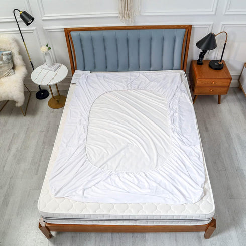 Kingnex Full Size Waterproof Mattress Protector, Quiet Breathable Premium Soft Terry Fitted Bed Cover