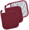DII Basic Terry Collection Quilted Potholder, 100% Cotton, Wine, 3 Piece
