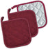 DII Basic Terry Collection Quilted Potholder, 100% Cotton, Wine, 3 Piece
