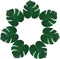 ATFL 8.3'' Artificial Medium Palm Leaves, 50 PCS Fake Tropical Monstera Faux Palm Leaves for Party Decoration (Green)