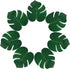 ATFL 8.3'' Artificial Medium Palm Leaves, 50 PCS Fake Tropical Monstera Faux Palm Leaves for Party Decoration (Green)