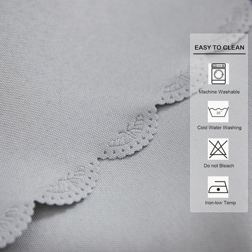 24 24 Inch Small Square Grey Tablecloth x Polyester Fabric Washable Table Cover Decorative Wrinkle Resistant Solid