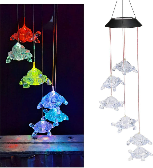 Wind Chimes Chandelier, Solar Turtles Hanging Lamp ,Wind Chime Pendant Light IP44
