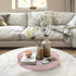 13" MAONAME Clear Round Serving Tray with Handles, Plastic Clear Tray, Round Pink Decorative Trays for Coffee Table