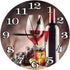 Red Wine with Ripe Grapes Wall Clock, 9.8 Inch Battery Operated Silent Round Clock for Home and Office Decor