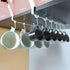 Adjustable Under Cabinet Coffee Mug Holder, Space-Saving Kitchen Organizer, 2 Sets with 12 Mobile Hooks, White