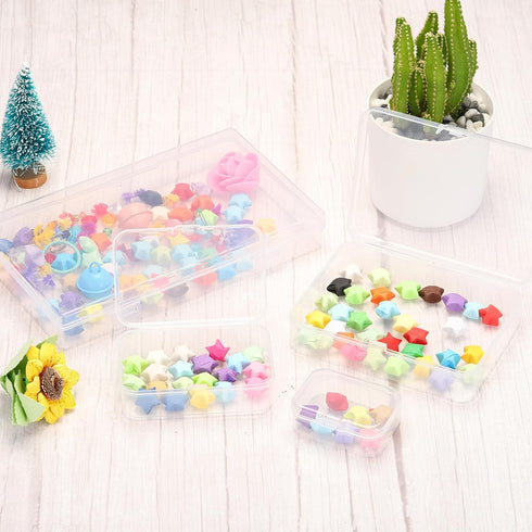 PATIKIL Clear Storage Box, 6.5x4.5x2.5in, 6Pack Stackable Rectangle Organizer for Bead Jewelry