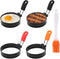 Generic 3.5" Nonstick Stainless Steel Egg Rings Set of 4 with Oil Brush,